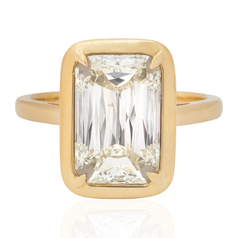 5.01ct Criss Cut Diamond Bezel Solitaire, GIA