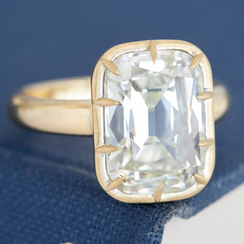 5.02ct Elongated Cushion Cut Diamond Collet Solitaire, GIA M SI1
