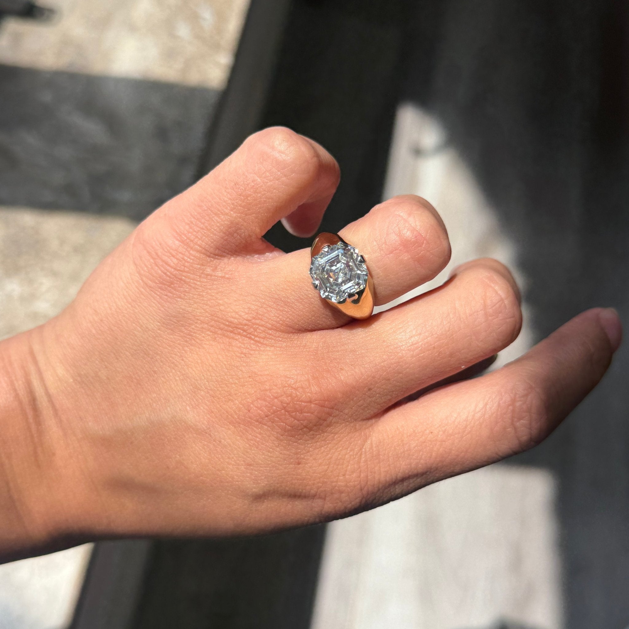 5.04ct Asscher Cut Diamond Solitaire, GIA K VS2