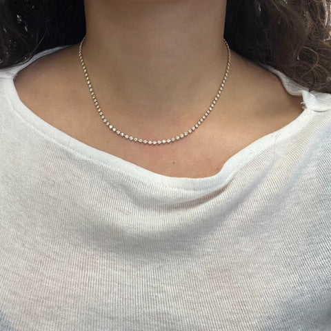 5.05ctw Round Brilliant Cut Diamond Tennis Necklace