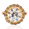 5.06ct Victorian old European cut diamond ring with black enamel in 18kt yellow gold, GIA
