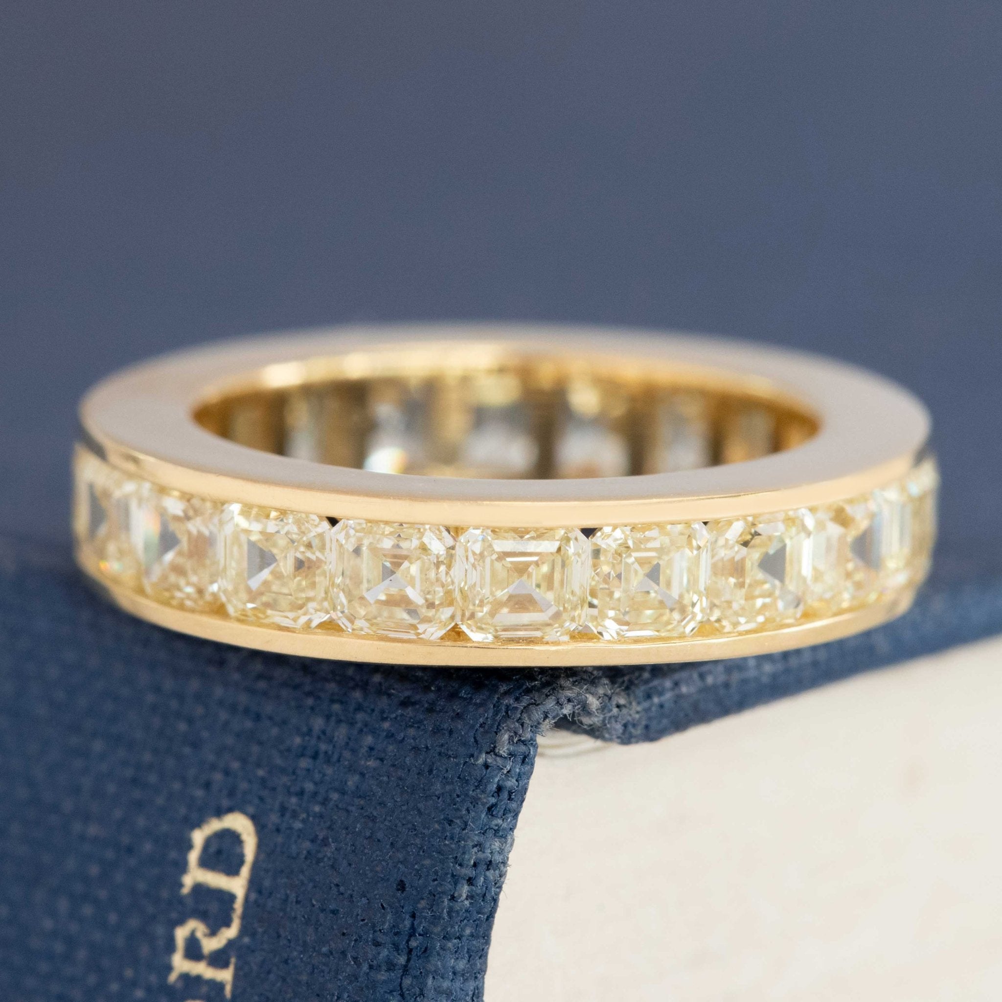 5.06ctw Fancy Yellow Asscher Cut Diamond Eternity Band