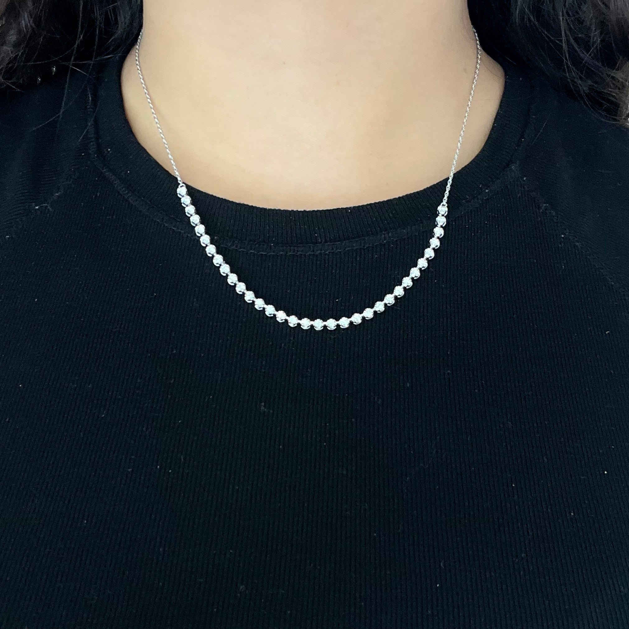 .50ctw Round Brilliant Cut Diamond Line Necklace