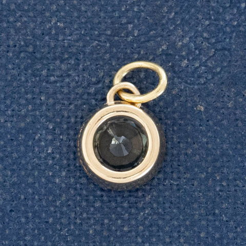 0.51ct smoky peacock sapphire bezel charm in 14kt yellow gold – alternate view 3