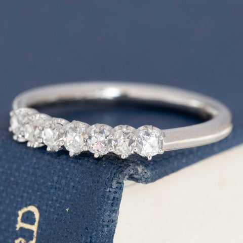 .51ctw Petite Old Mine Cut Diamond 7-Stone Band