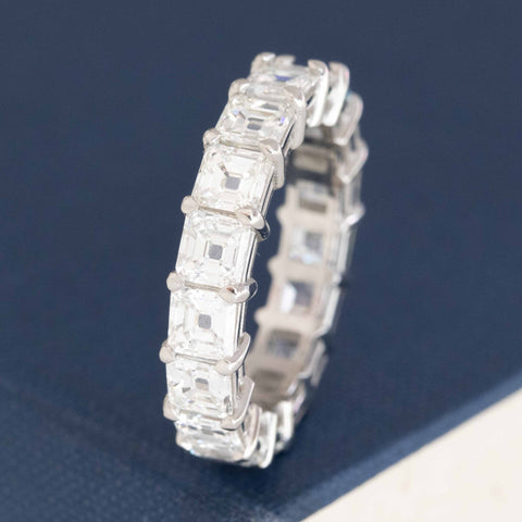 5.21ctw Asscher Cut Diamond Eternity Band