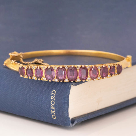5.25ctw Antique Ruby & Diamond Bangle