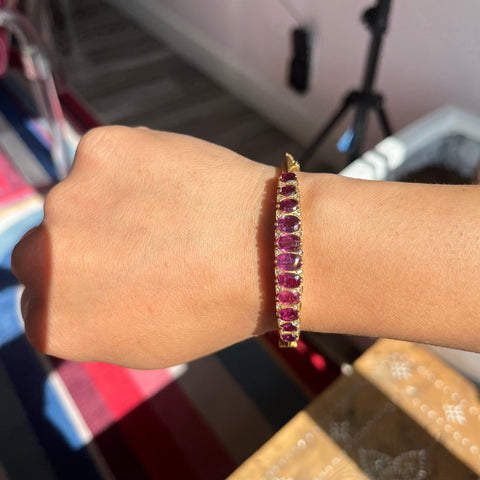5.25ctw Antique Ruby & Diamond Bangle