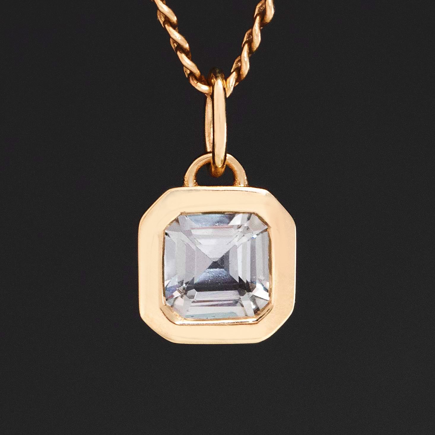 .52ct Asscher Cut Sapphire Bezel Charm