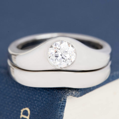.52ct Old European Cut Diamond Wedding Set, GIA F SI2