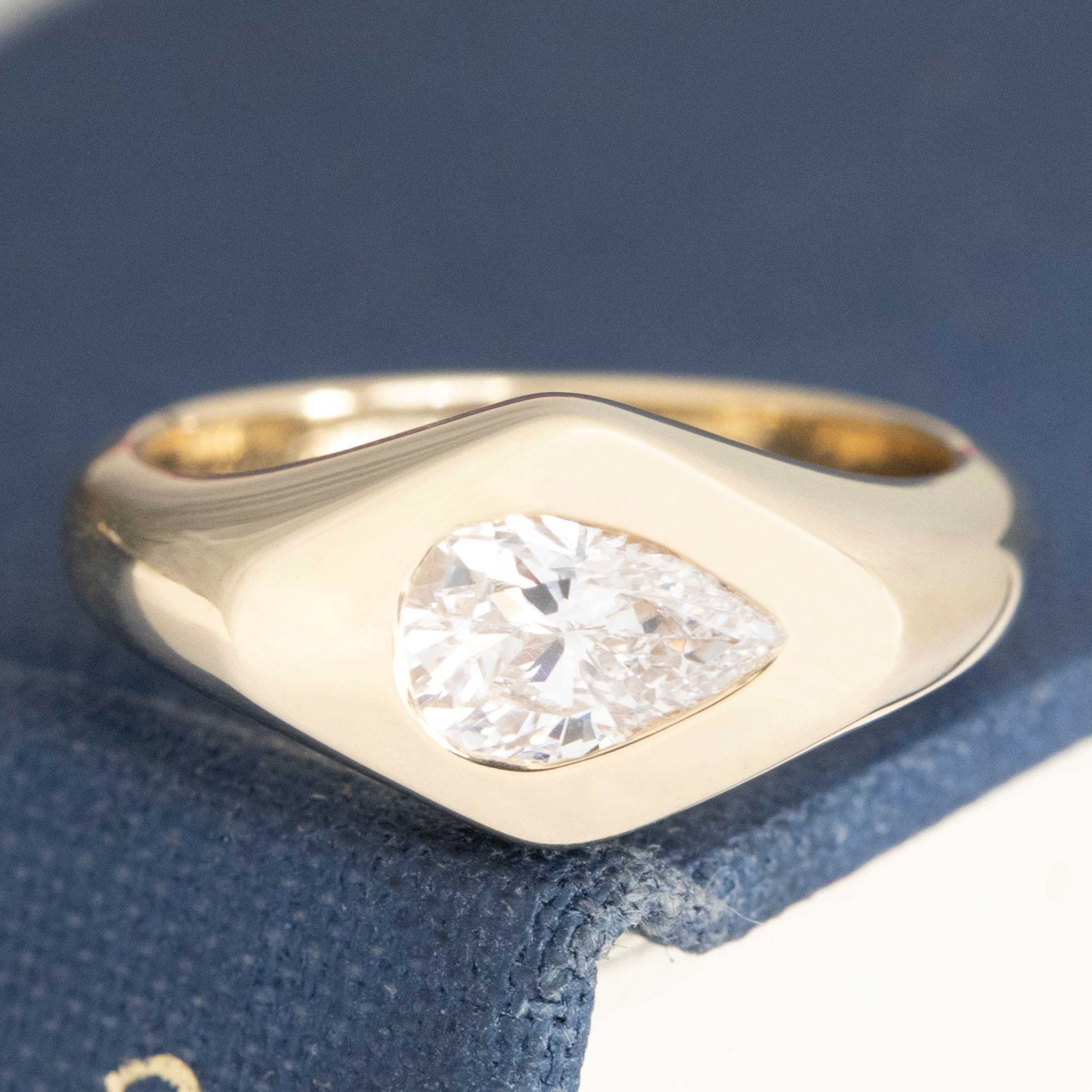 .52ct Pear Cut Diamond Signet Ring