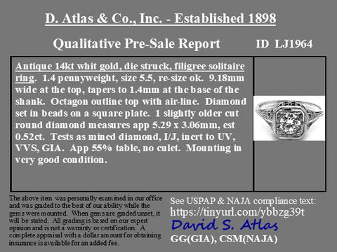.52ct Transitional Cut Diamond Solitaire