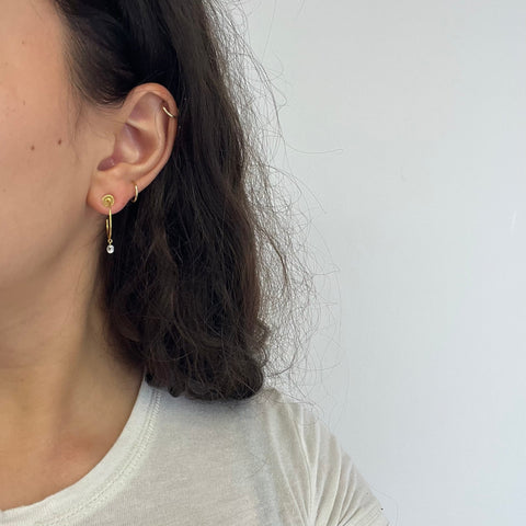 .52ctw Briolette Cut Diamond Hoop Earrings