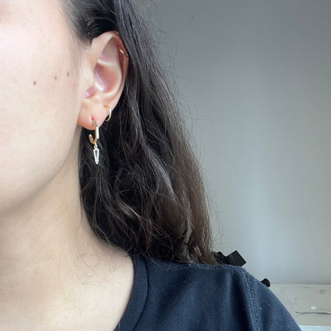 .52ctw Diamond Trapezoid Geometric Hoop Earrings