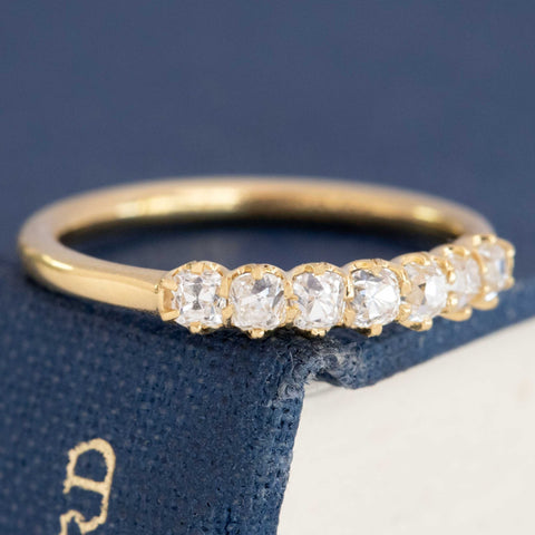 .52ctw Petite Old Mine Cut Diamond 7-Stone Half-Hoop Band