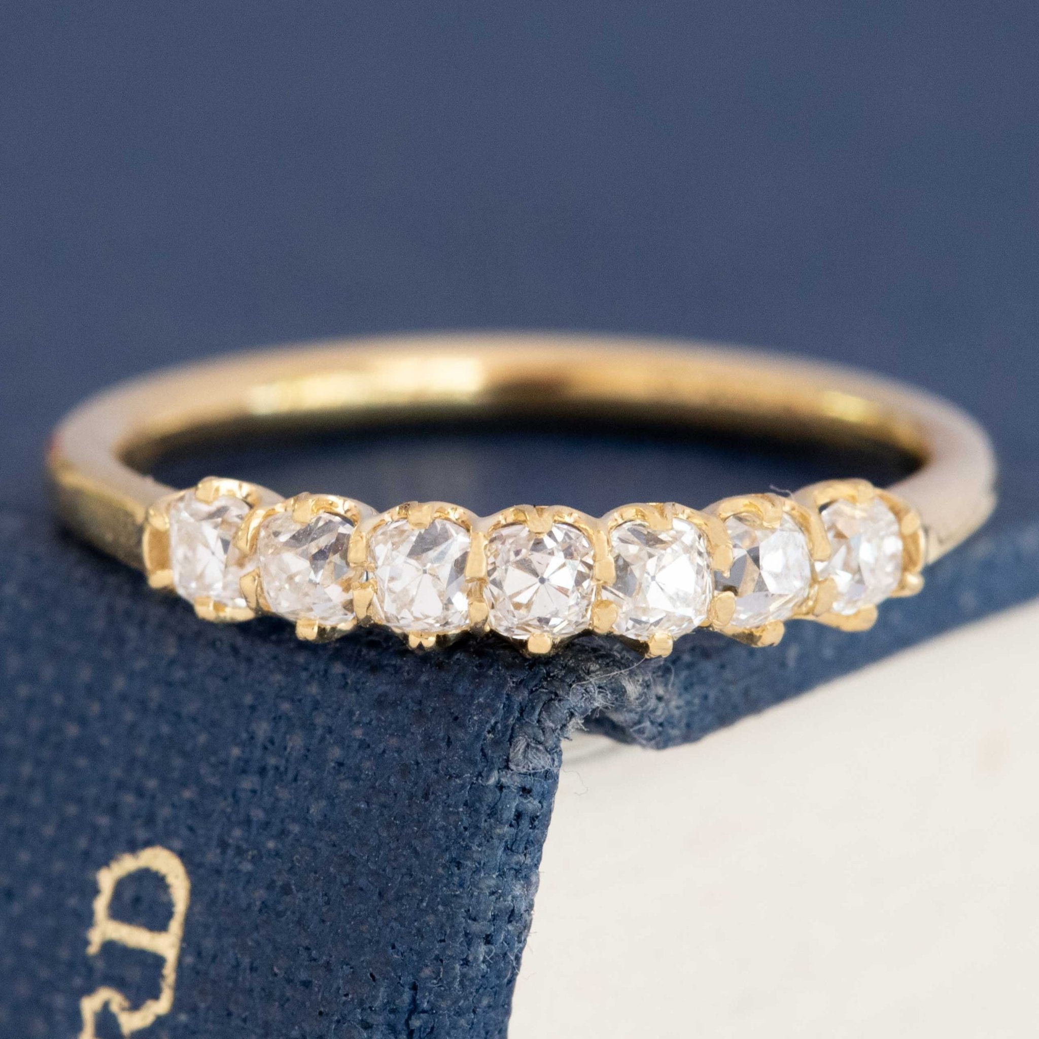.52ctw Petite Old Mine Cut Diamond 7-Stone Half-Hoop Band