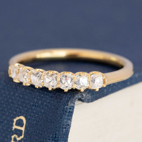 .52ctw Petite Old Mine Cut Diamond 7-Stone Half-Hoop Band