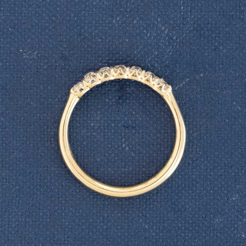.52ctw Petite Old Mine Cut Diamond 7-Stone Half-Hoop Band