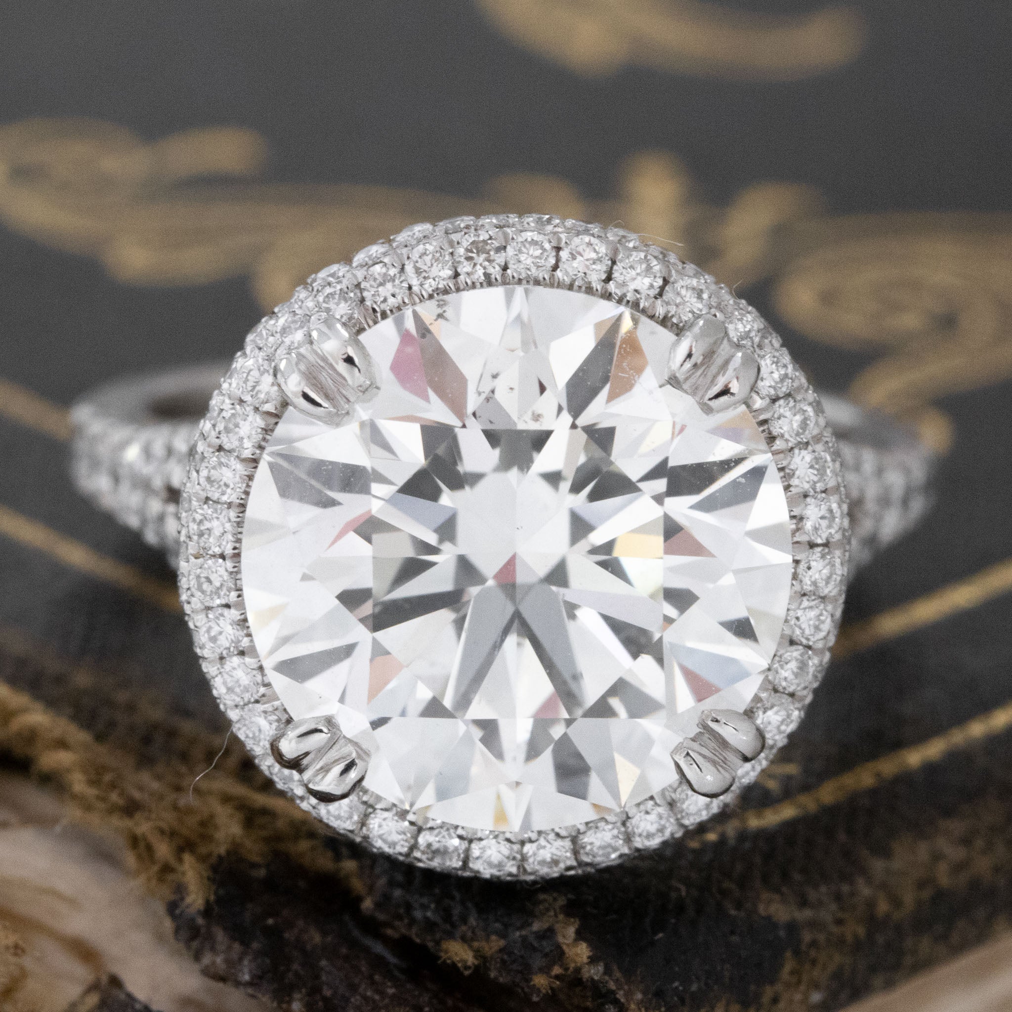 5.31ct Round Brilliant Cut Diamond Halo Ring