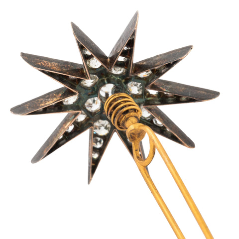 4.93ctw Antique Victorian Diamond Star Convertible Hair Pin/Pendant, French