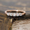 .53ctw Old Mine Cut Diamond Shared Prong Band with Old Mine Cut Diamonds in rose gold, antique-inspired one-of-a-kind wedding band.