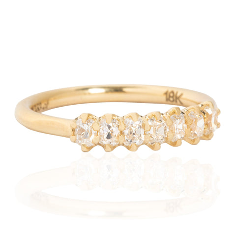 .53ctw Petite Old Mine Cut Diamond 7-Stone Band