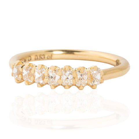 .53ctw Petite Old Mine Cut Diamond 7-Stone Band