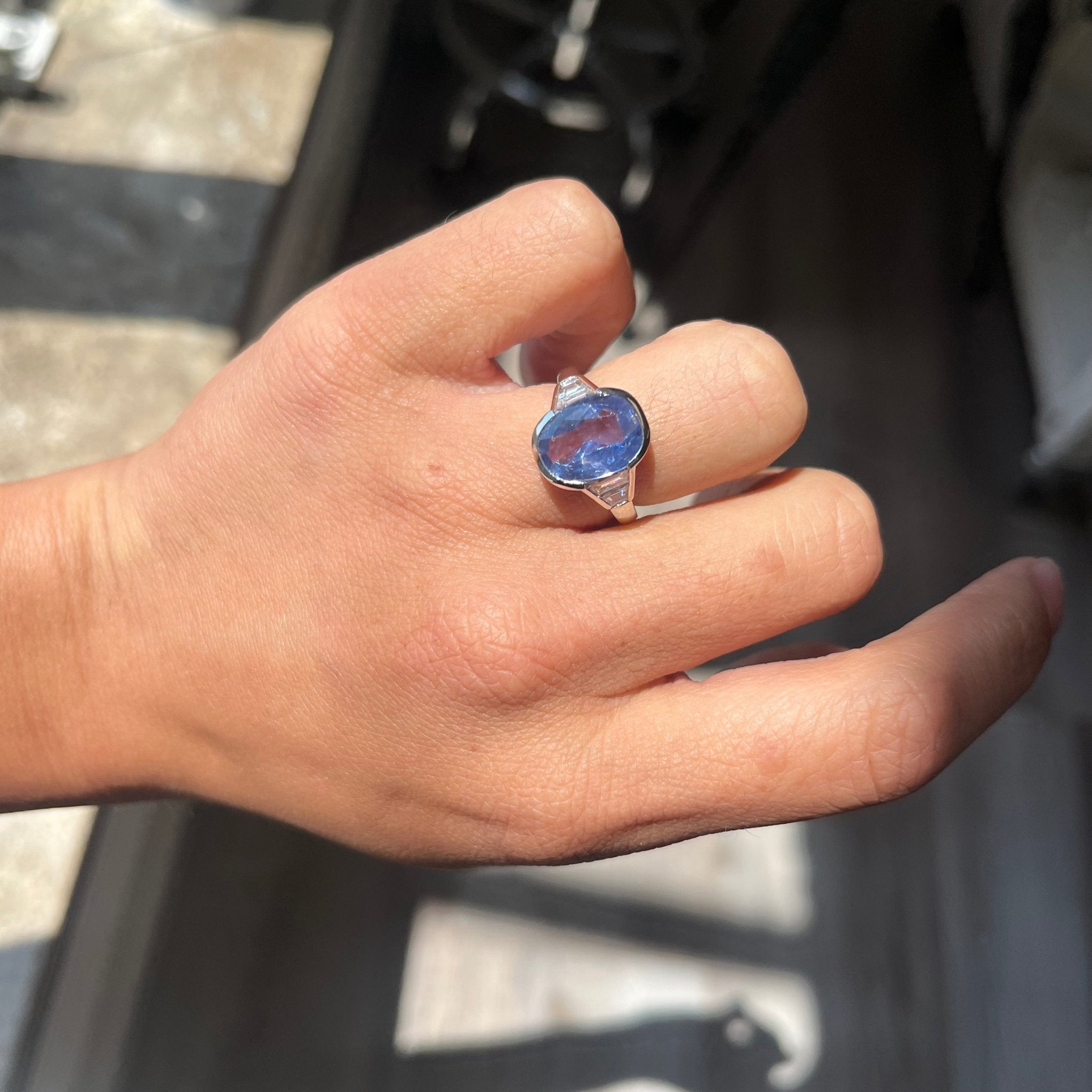 5.42ctw Ceylon No-Heat Sapphire & Diamond Ring