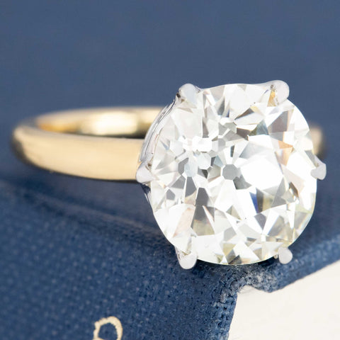 5.46ct Old Mine Cut Diamond Solitaire, GIA Q-R VS2