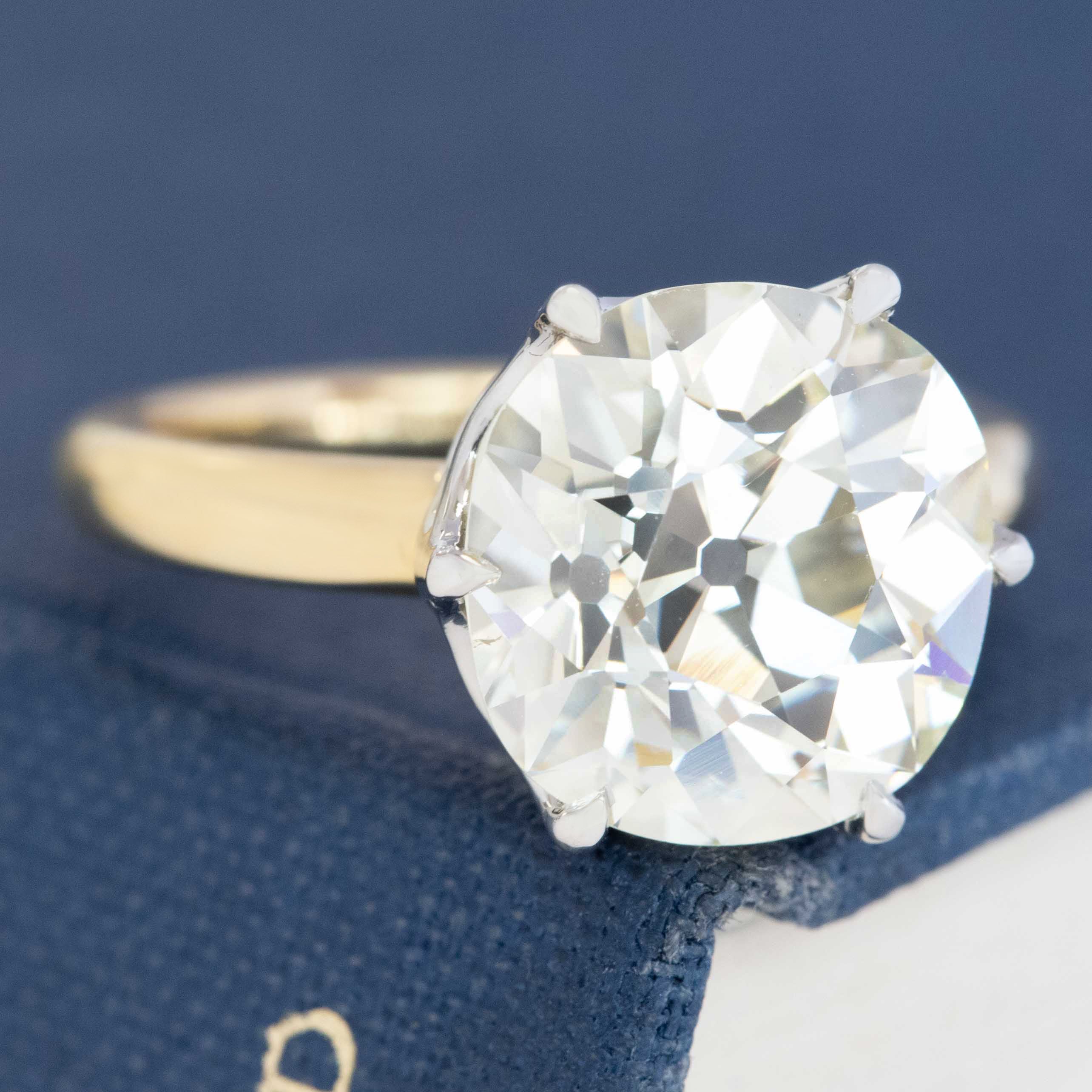 5.46ct Old Mine Cut Diamond Solitaire, GIA Q-R VS2