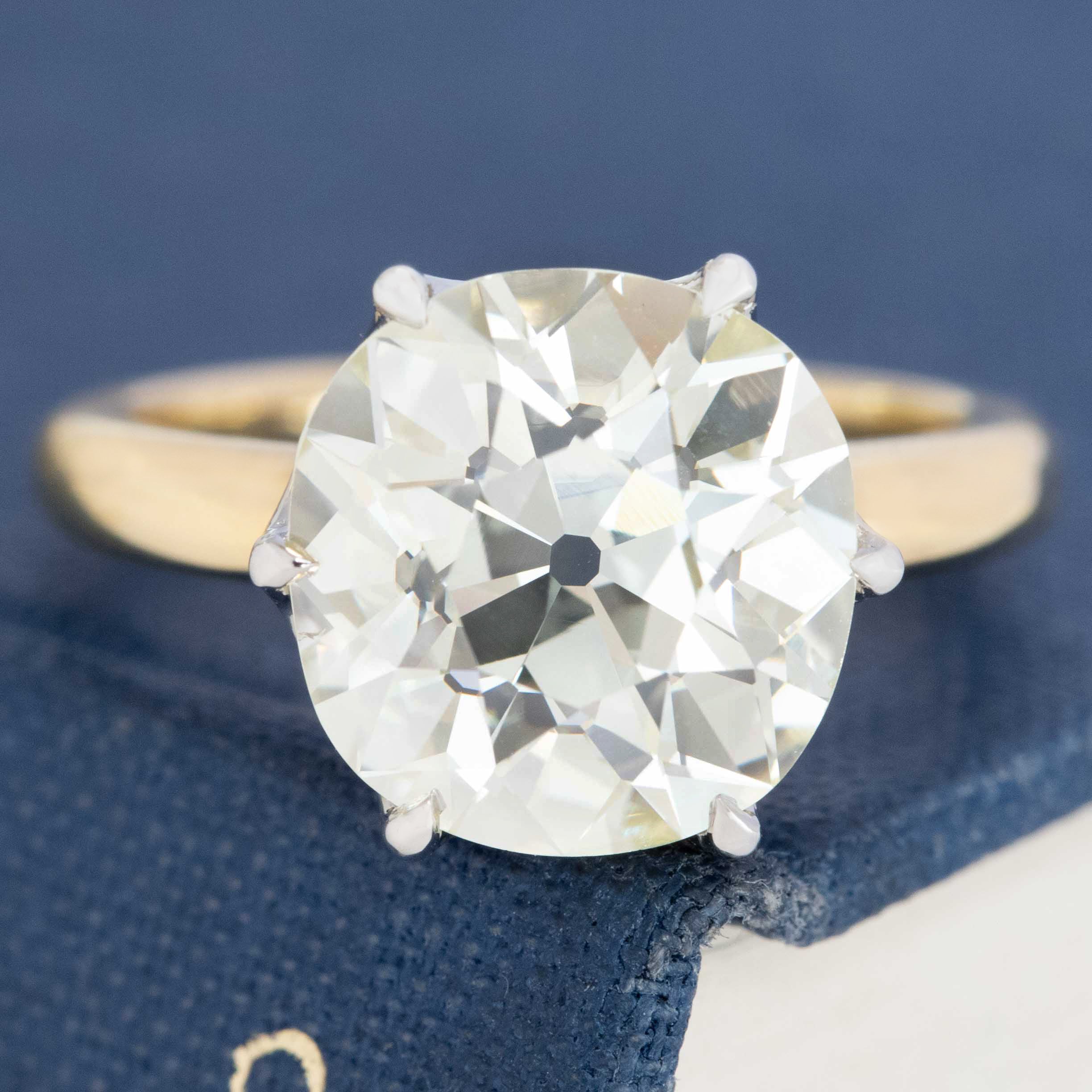 5.46ct Old Mine Cut Diamond Solitaire, GIA Q-R VS2