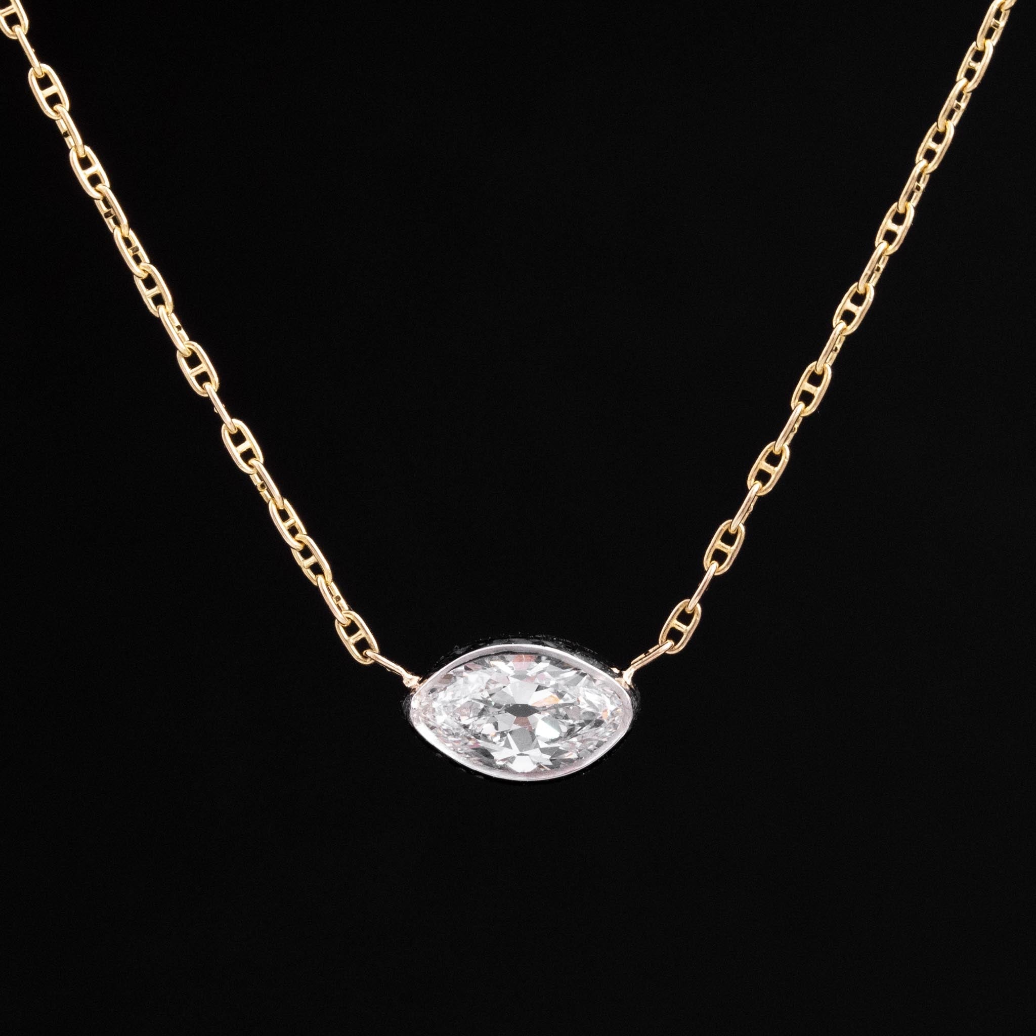 .54ct Moval Cut Diamond Bezel Pendant