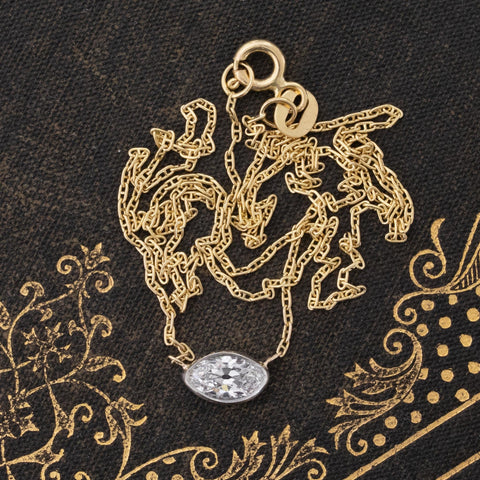 .54ct Moval Cut Diamond Bezel Pendant