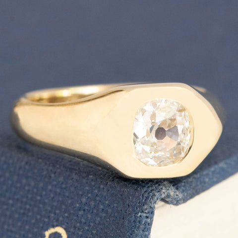 .54ct Old Mine Cut Diamond Signet Ring