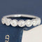 0.54ctw petite old European cut diamond bezel seven-stone band in platinum