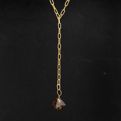 6ct (est) Octahedron Diamond Drop Lariat