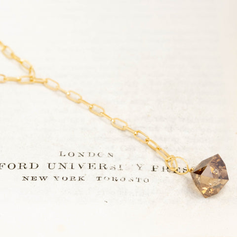 6ct (est) Octahedron Diamond Drop Lariat
