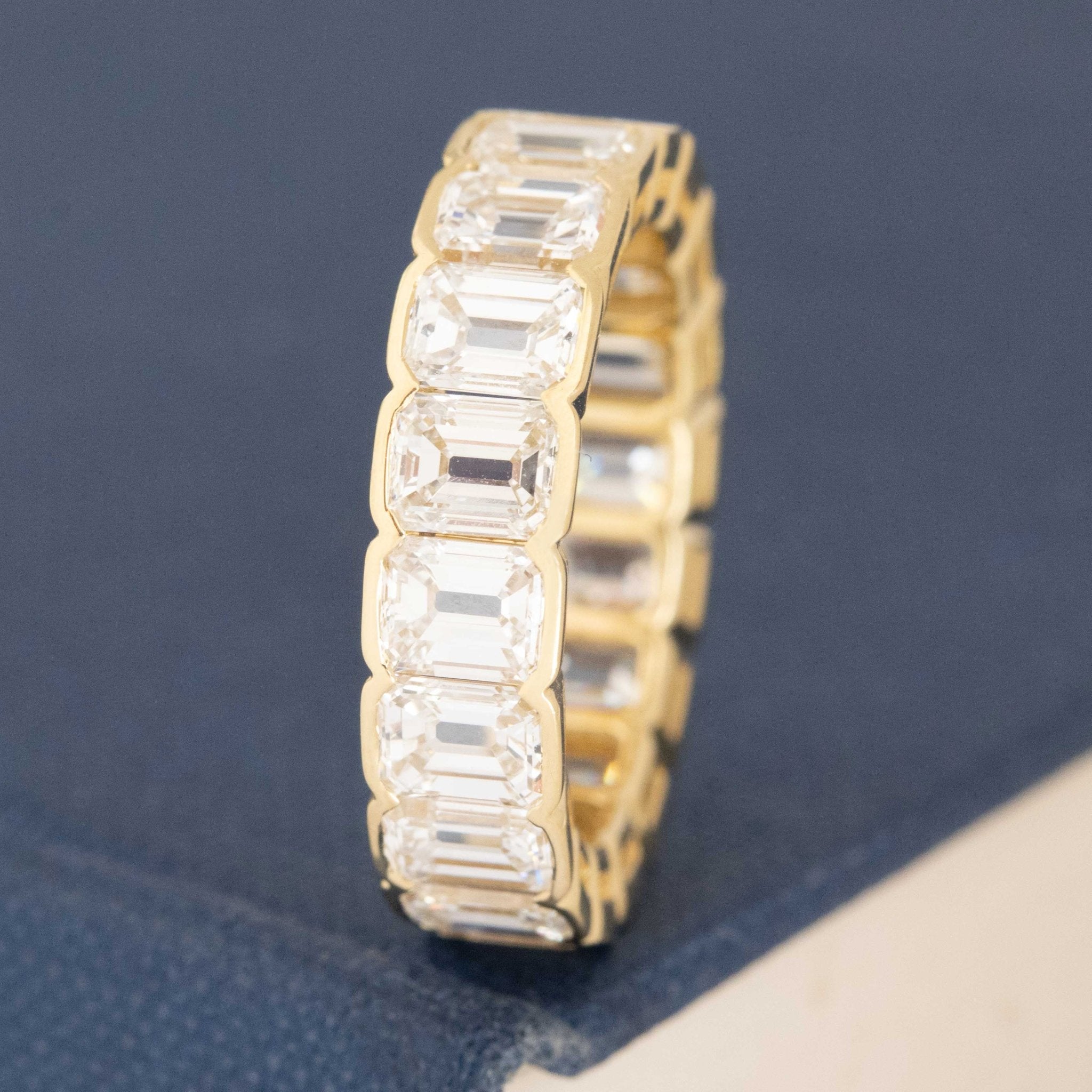 5.50ctw Emerald Cut Diamond Half-Bezel Eternity Band