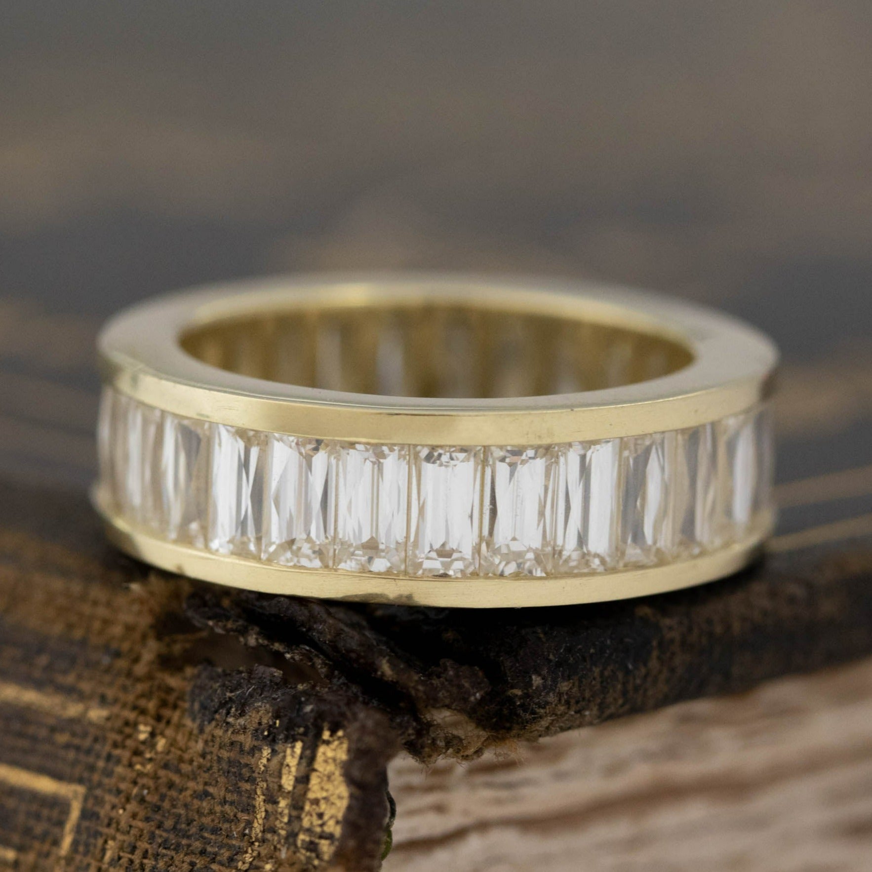 5.56ctw French Baguette Cut Diamond Eternity Band