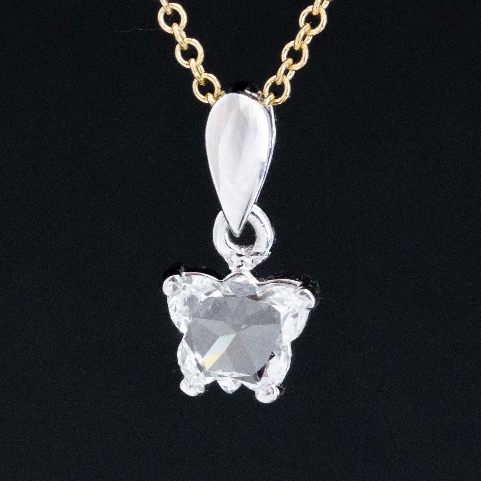 .55ct Rose Cut Diamond Butterfly Pendant