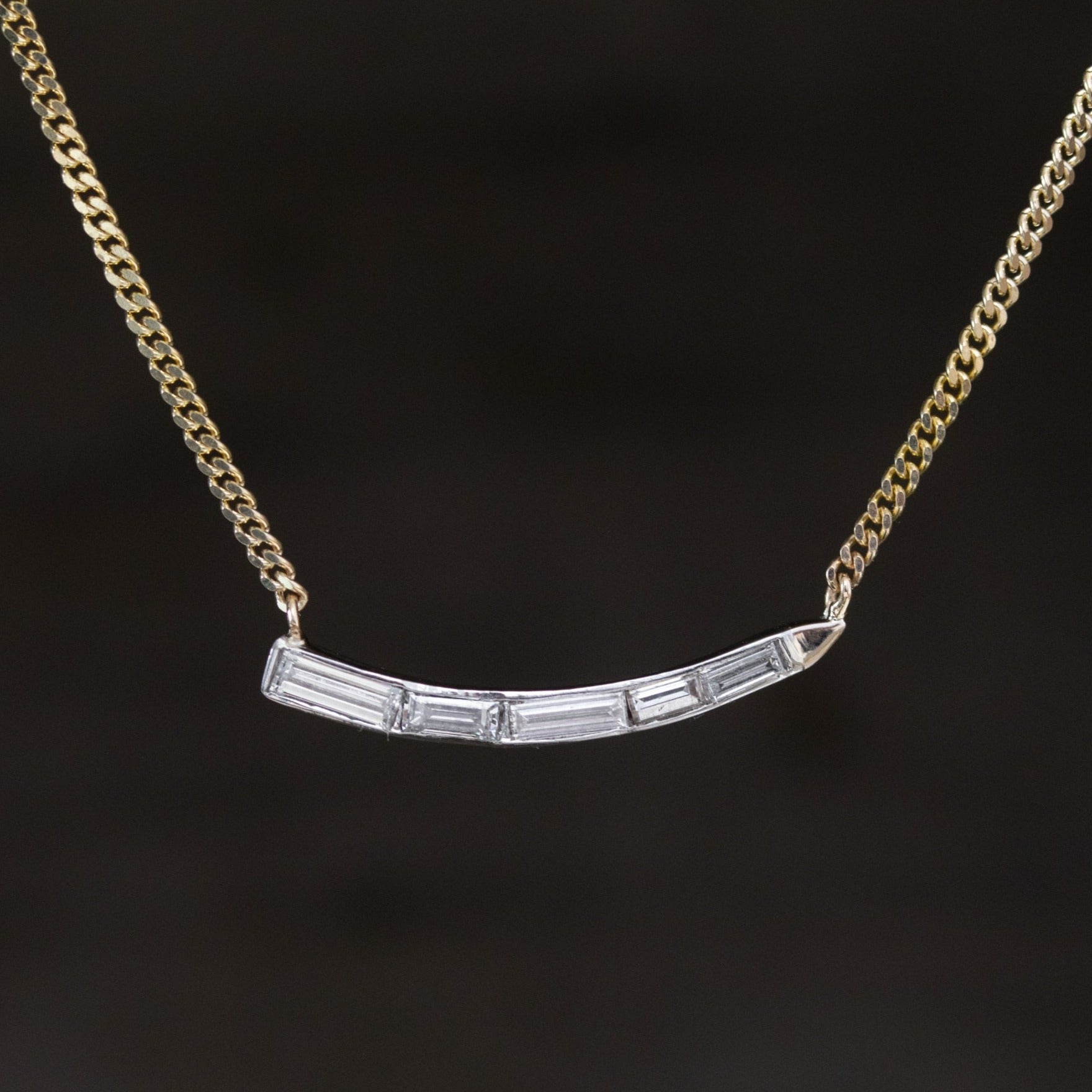 .55ctw Baguette Diamond Wave Pendant