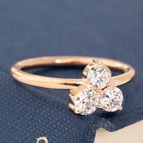 .55ctw Old European Cut Diamond Trilogy Ring
