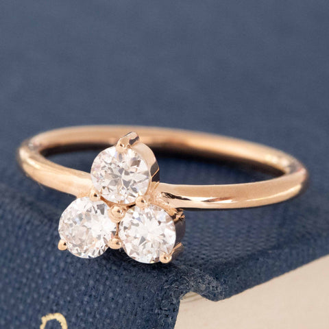 .55ctw Old European Cut Diamond Trilogy Ring