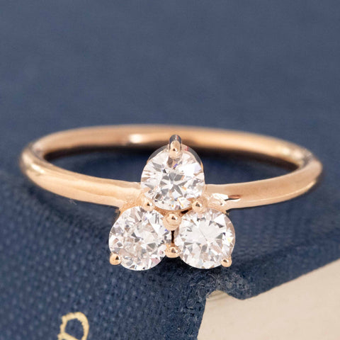.55ctw Old European Cut Diamond Trilogy Ring