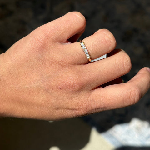 .55ctw Petite Old Mine Cut Diamond 7-Stone Band