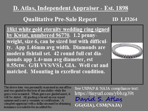.55ctw Round Cut Diamond Petite Eternity Band by KWIAT