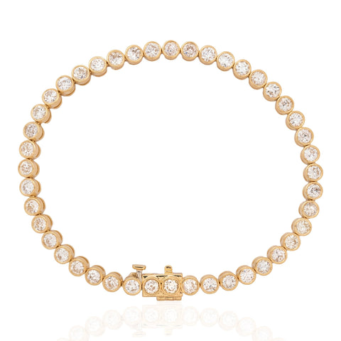 5.62ctw Old European Cut Diamond Bezel Tennis Bracelet