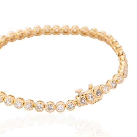 5.65ctw Old European Cut Diamond Bezel Tennis Bracelet