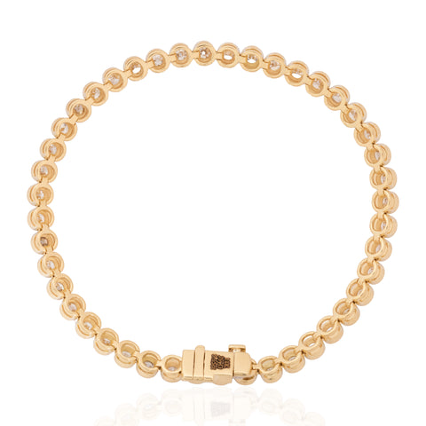 5.65ctw Old European Cut Diamond Bezel Tennis Bracelet