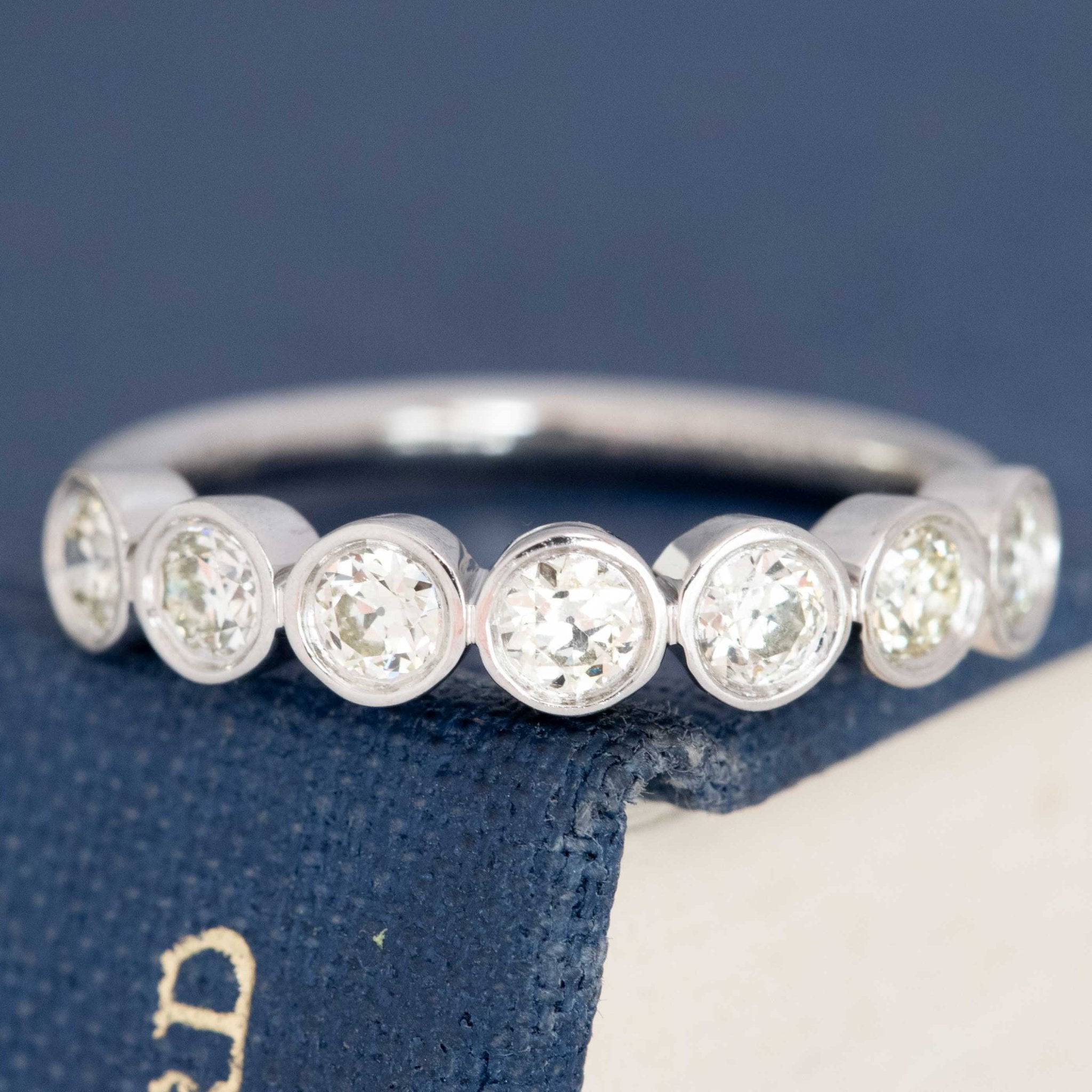 .56ctw Petite Old European Cut Diamond Bezel 7-Stone Band